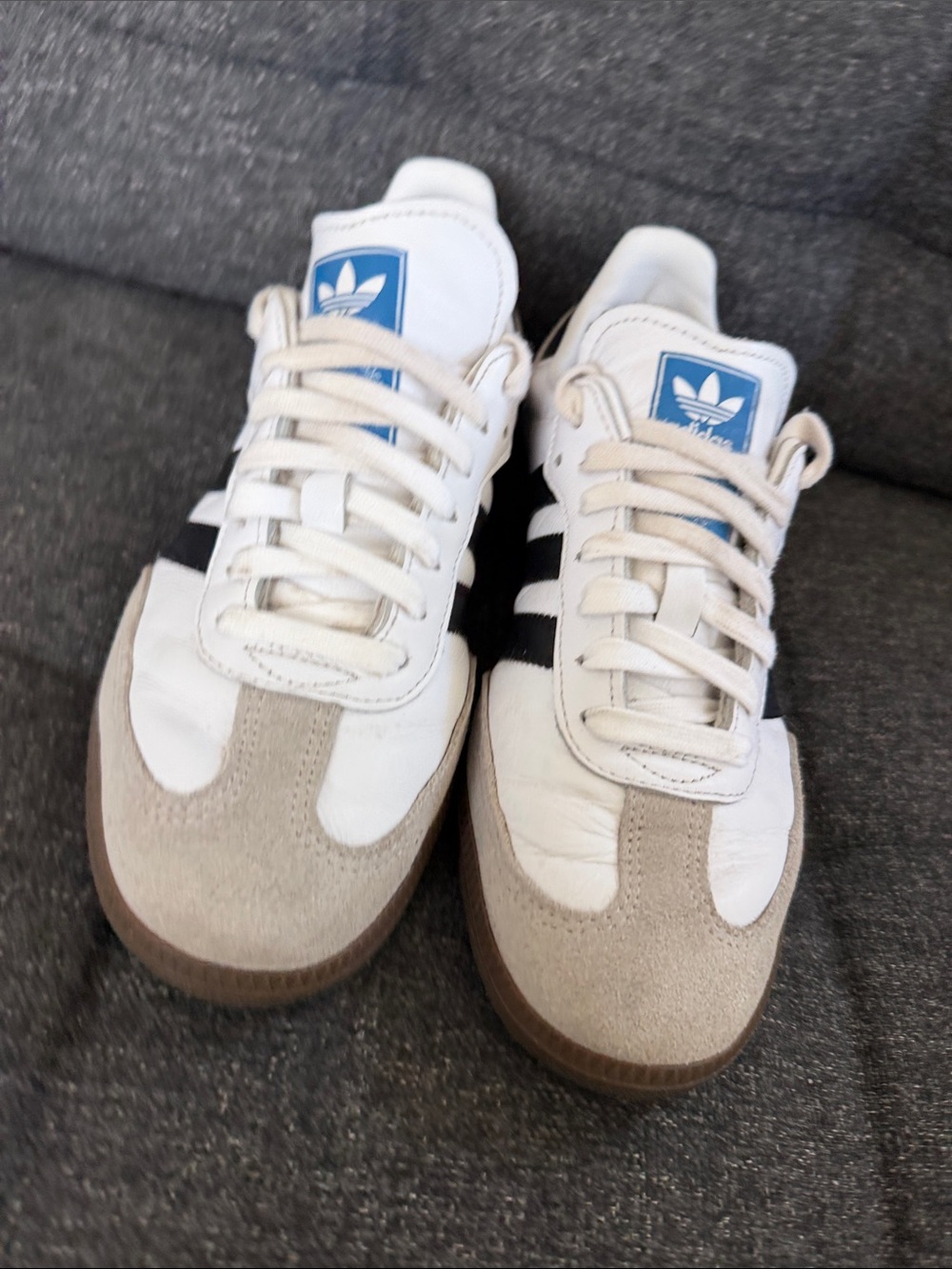 adidas Samba White Black with Gum Sole - Picture 2 of 9